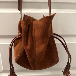 Vintage Fossil Brown Suede Bag